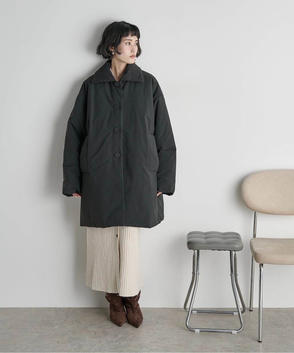 THE YOn 中長版蓬鬆鋪棉保暖外套(附圍巾)_35