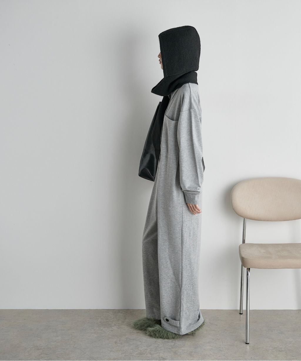 THE YOn 羊毛混紡羅紋針織連帽圍巾_24