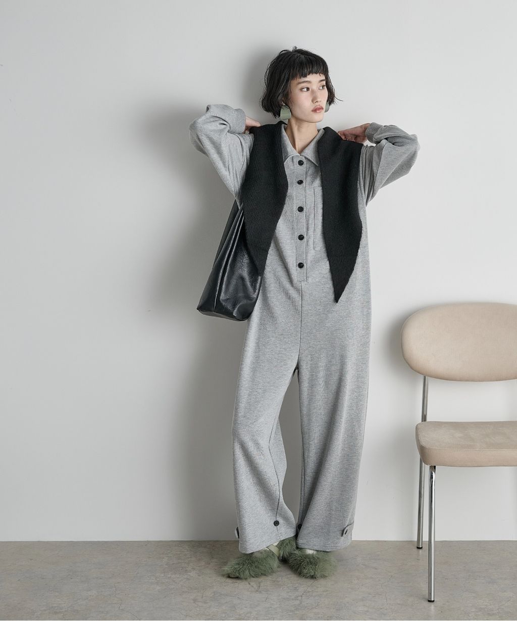 THE YOn 羊毛混紡羅紋針織連帽圍巾_25