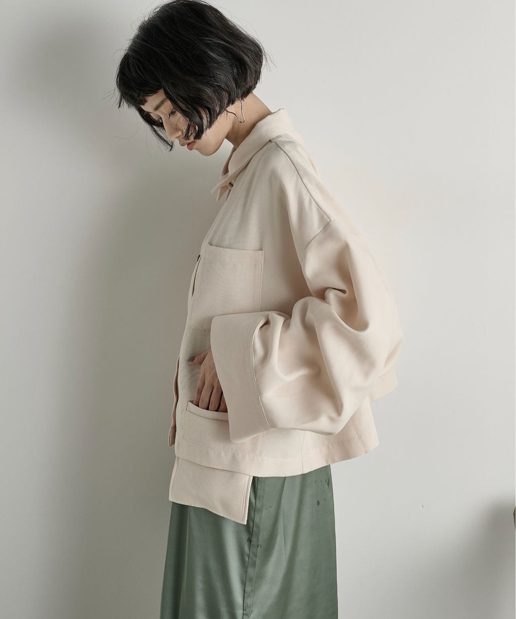 THE YOn 立體抓褶袖短版襯衫_67