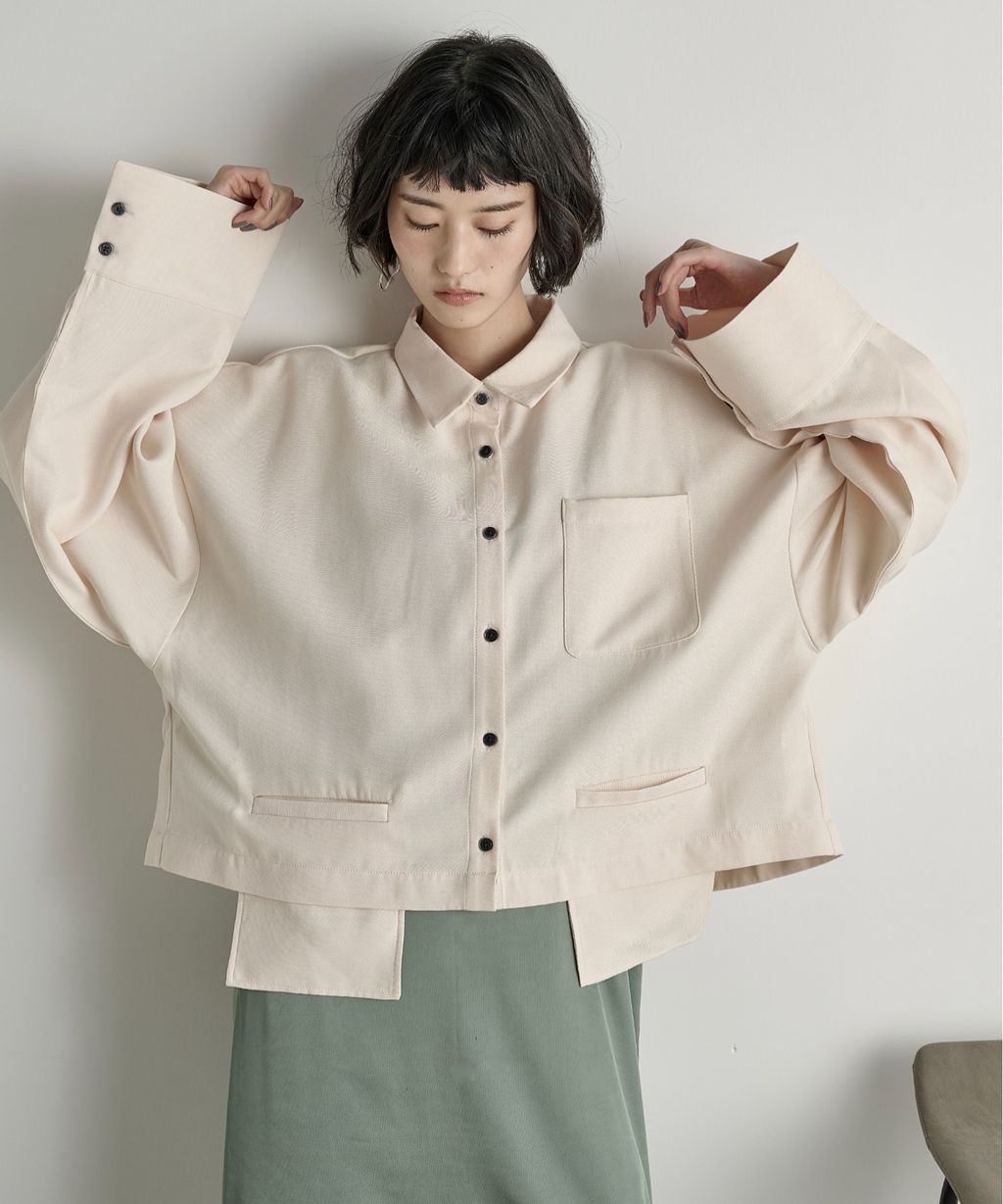 THE YOn 立體抓褶袖短版襯衫_65