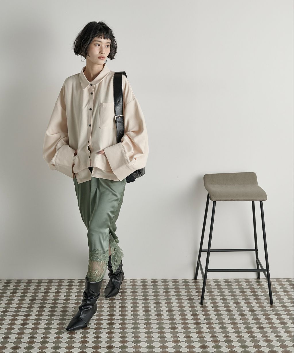 THE YOn 立體抓褶袖短版襯衫_60