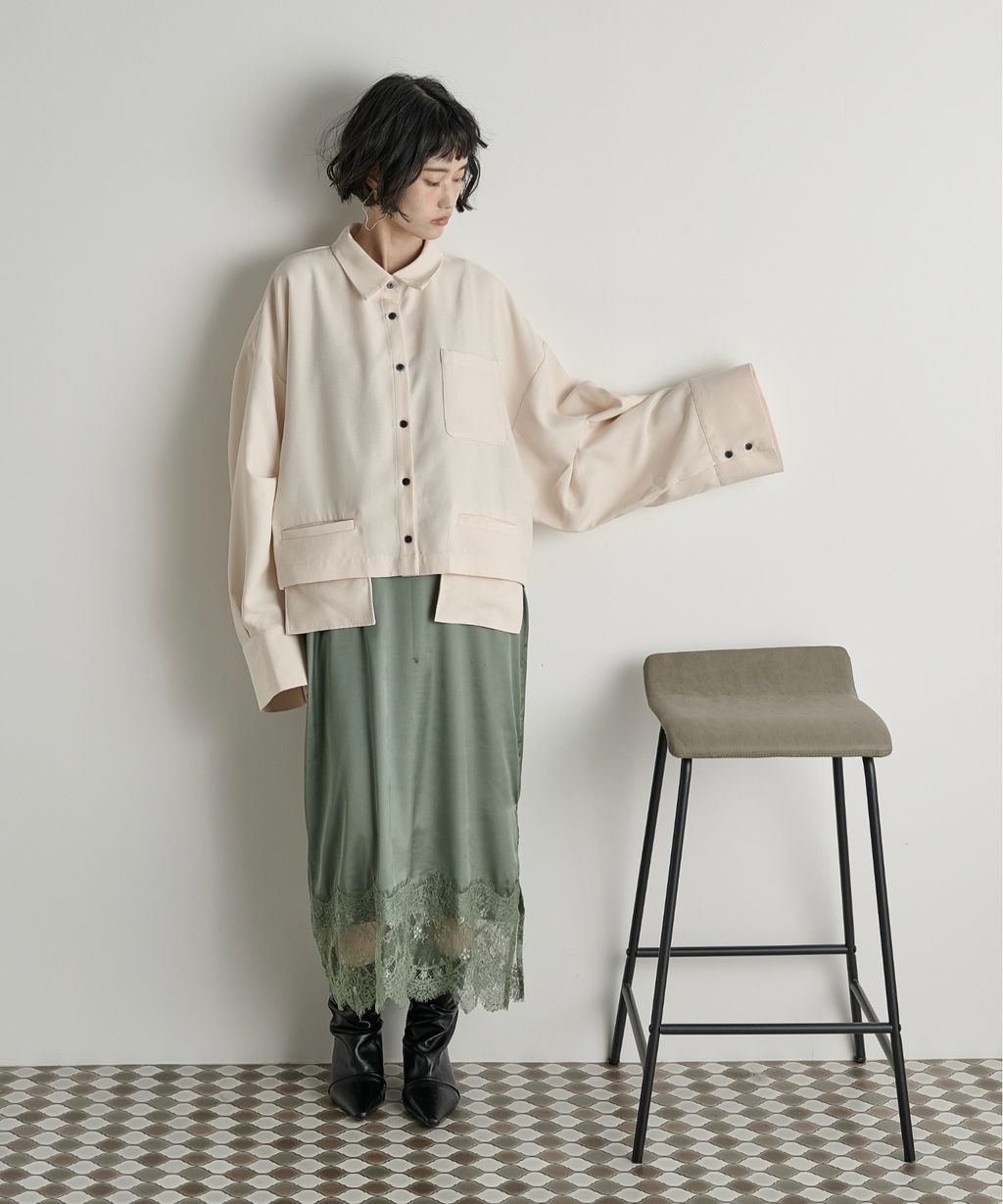 THE YOn 立體抓褶袖短版襯衫_62