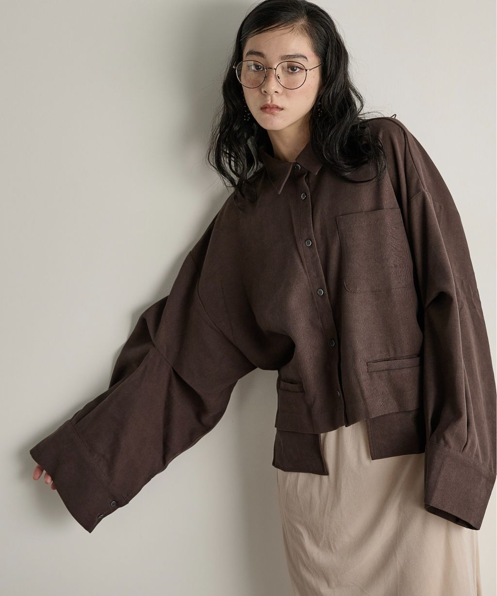 THE YOn 立體抓褶袖短版襯衫_53