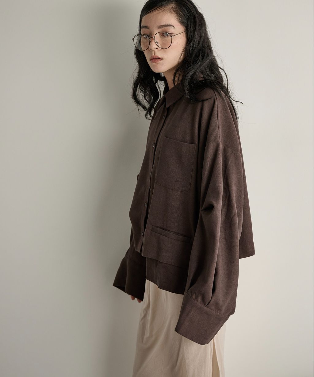 THE YOn 立體抓褶袖短版襯衫_56