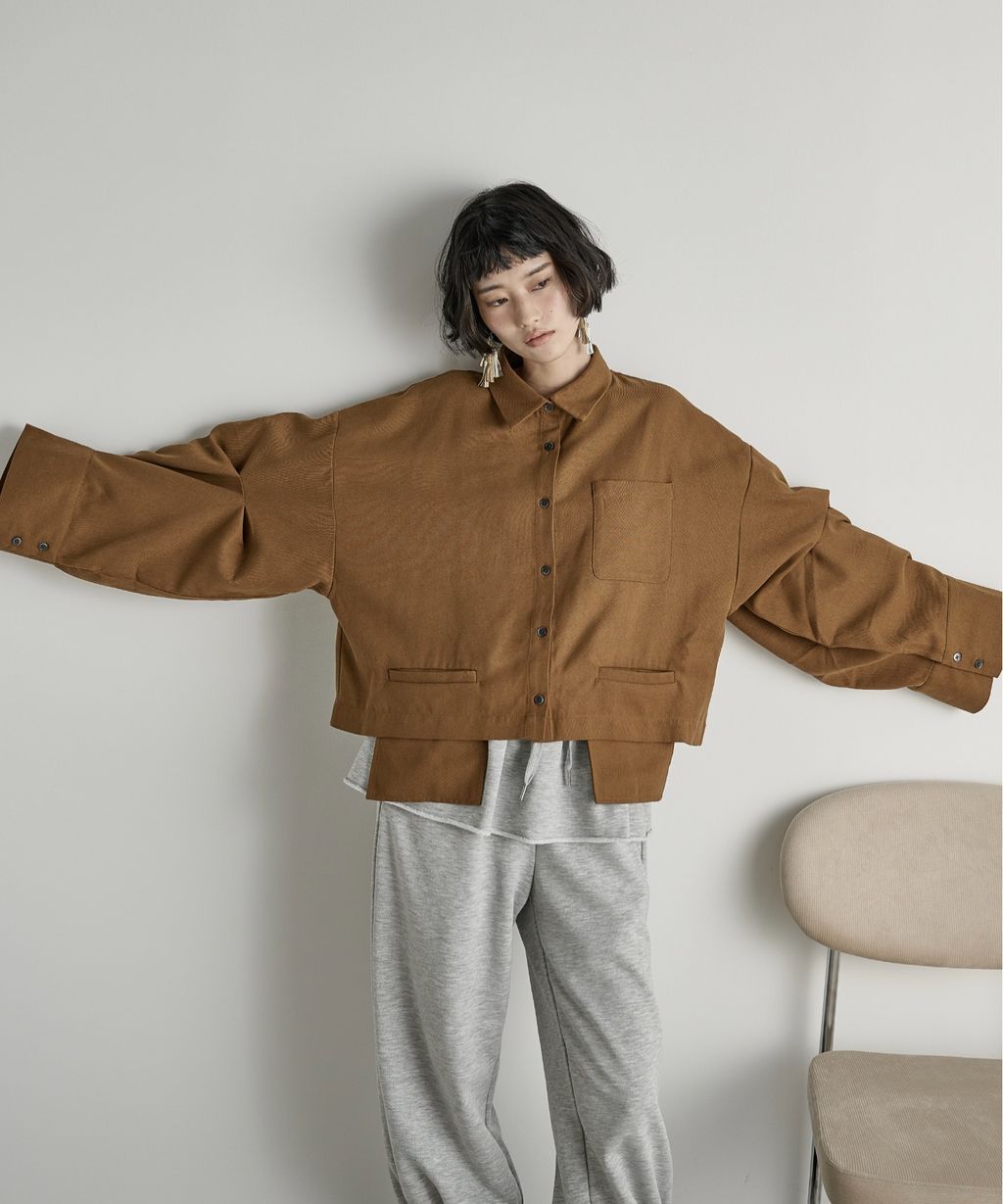 THE YOn 立體抓褶袖短版襯衫_33