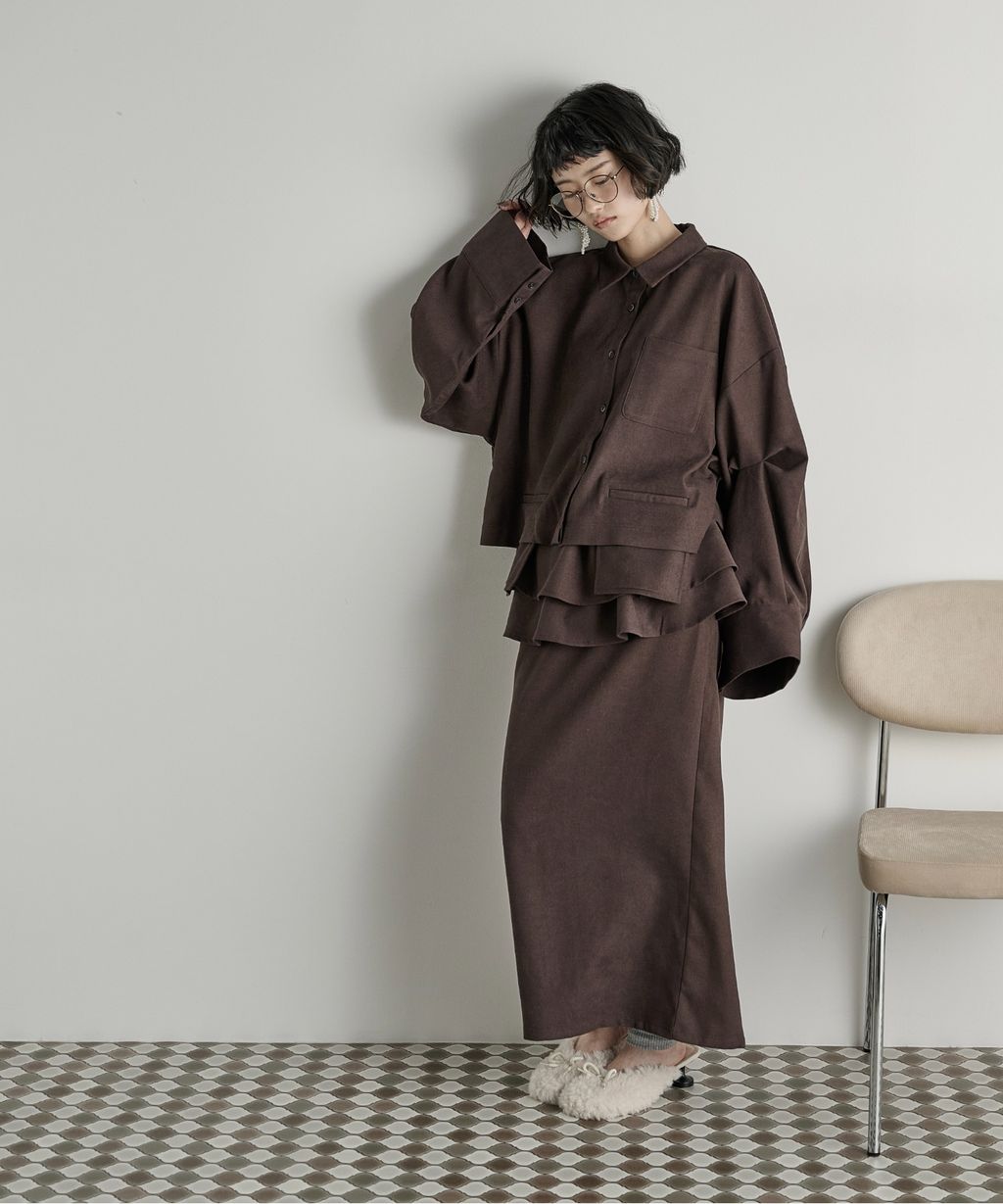 THE YOn 立體抓褶袖短版襯衫_41