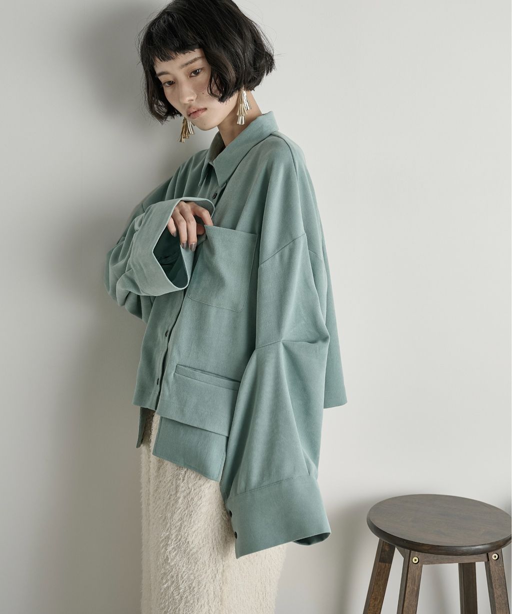 THE YOn 立體抓褶袖短版襯衫_14