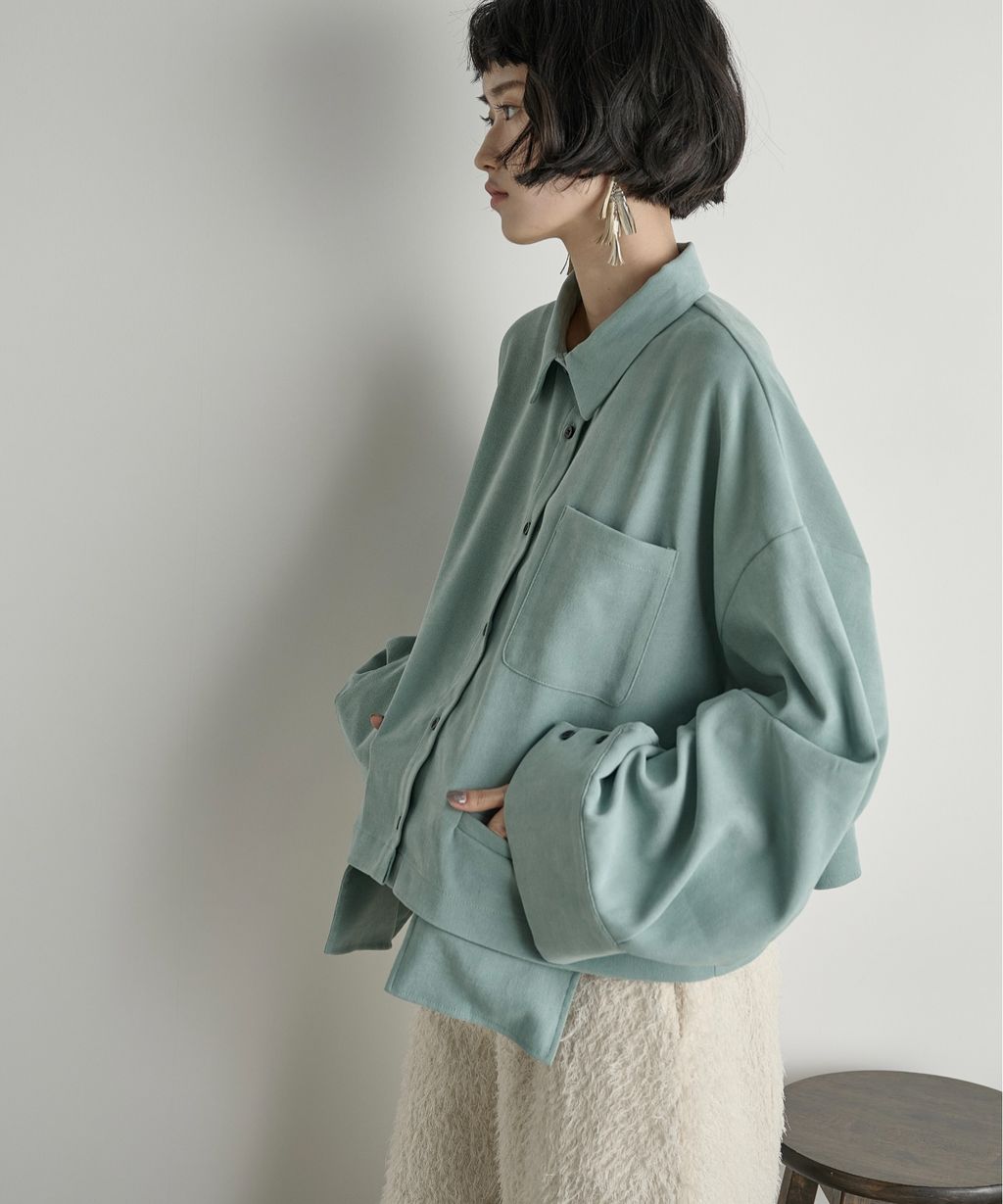 THE YOn 立體抓褶袖短版襯衫_13