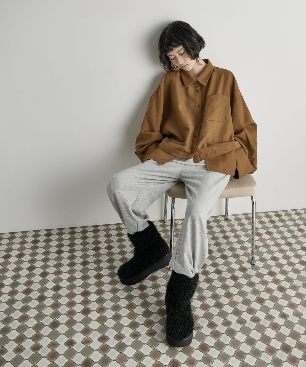 THE YOn 立體抓褶袖短版襯衫_36