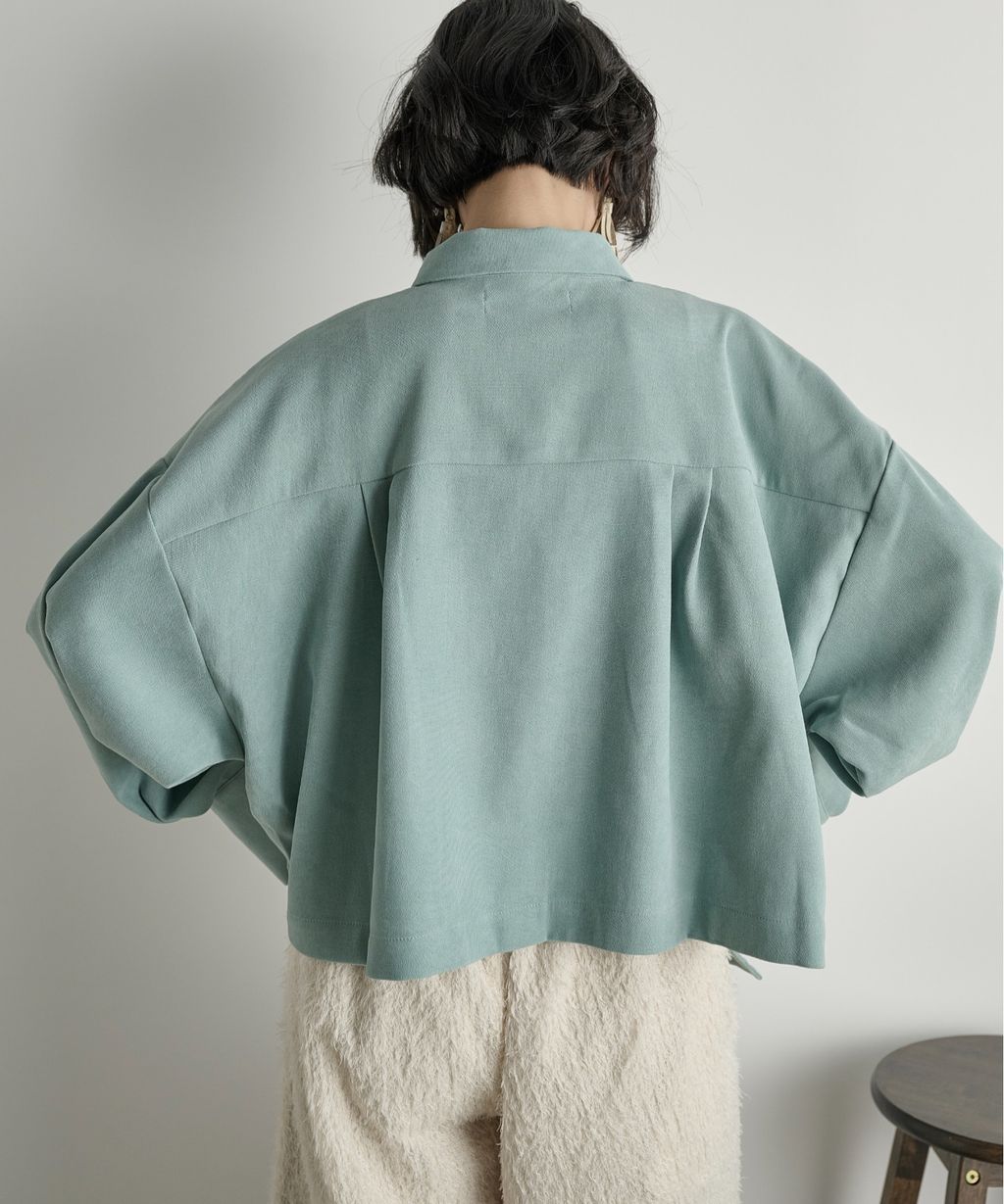 THE YOn 立體抓褶袖短版襯衫_15