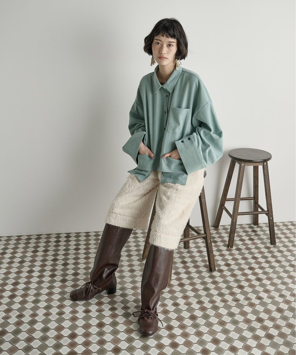 THE YOn 立體抓褶袖短版襯衫_20