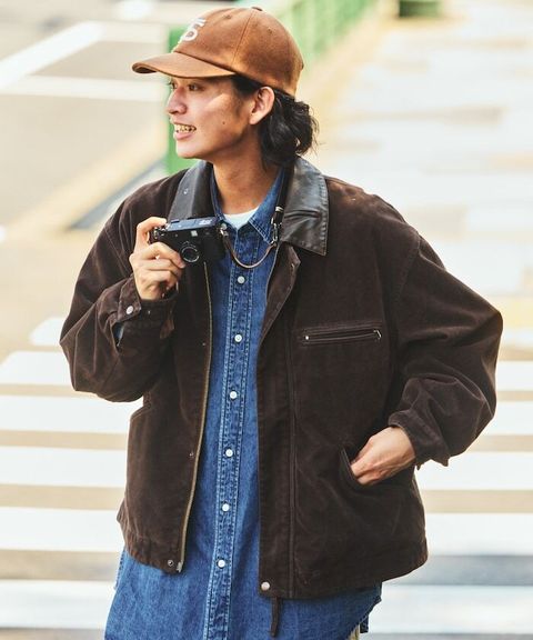 FREAKS STORE 復古洗舊麂皮質感LEATHERED工裝外套_3