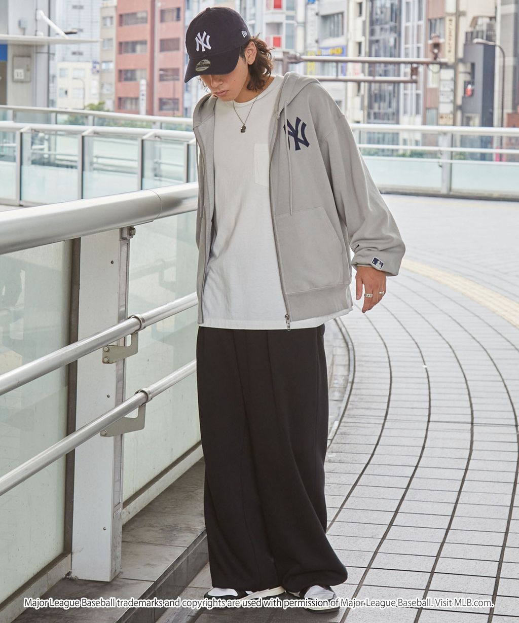 MLB限定別注款 刺繡復古水染雙拉鍊高磅刷毛連帽外套_40