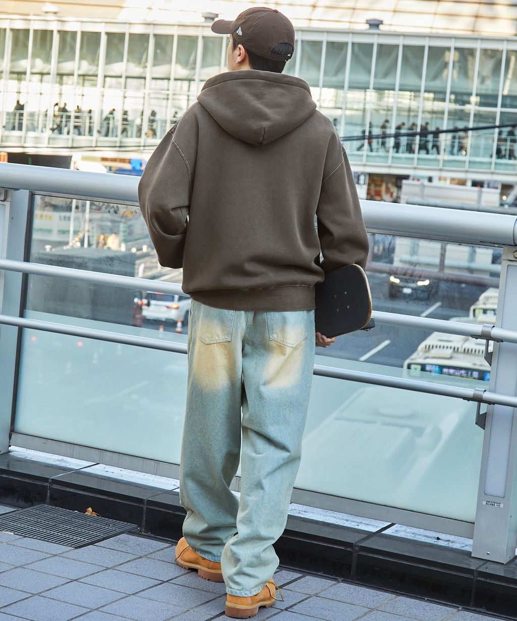 MLB限定別注款 刺繡復古水染雙拉鍊高磅刷毛連帽外套_93