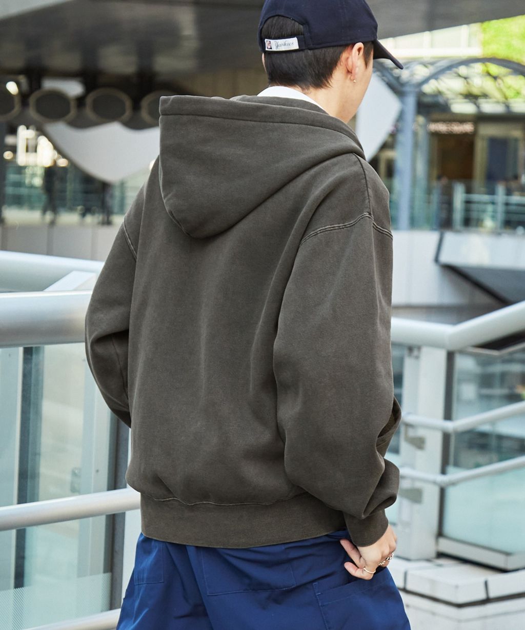 MLB限定別注款 刺繡復古水染雙拉鍊高磅刷毛連帽外套_76