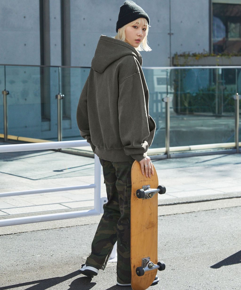 MLB限定別注款 刺繡復古水染雙拉鍊高磅刷毛連帽外套_61