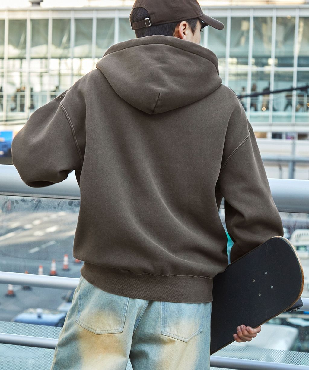 MLB限定別注款 刺繡復古水染雙拉鍊高磅刷毛連帽外套_91