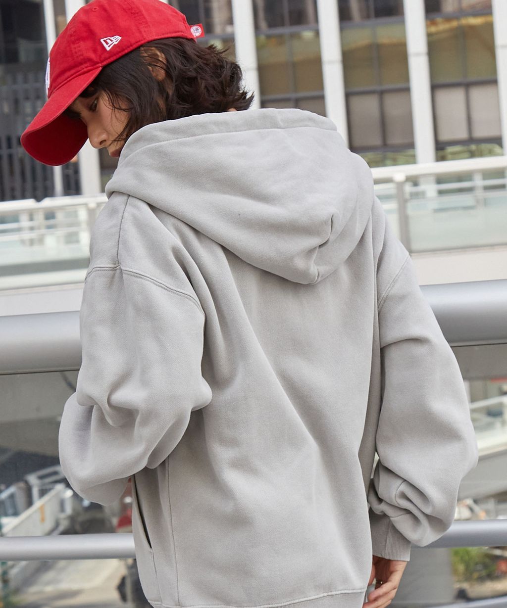 MLB限定別注款 刺繡復古水染雙拉鍊高磅刷毛連帽外套_131