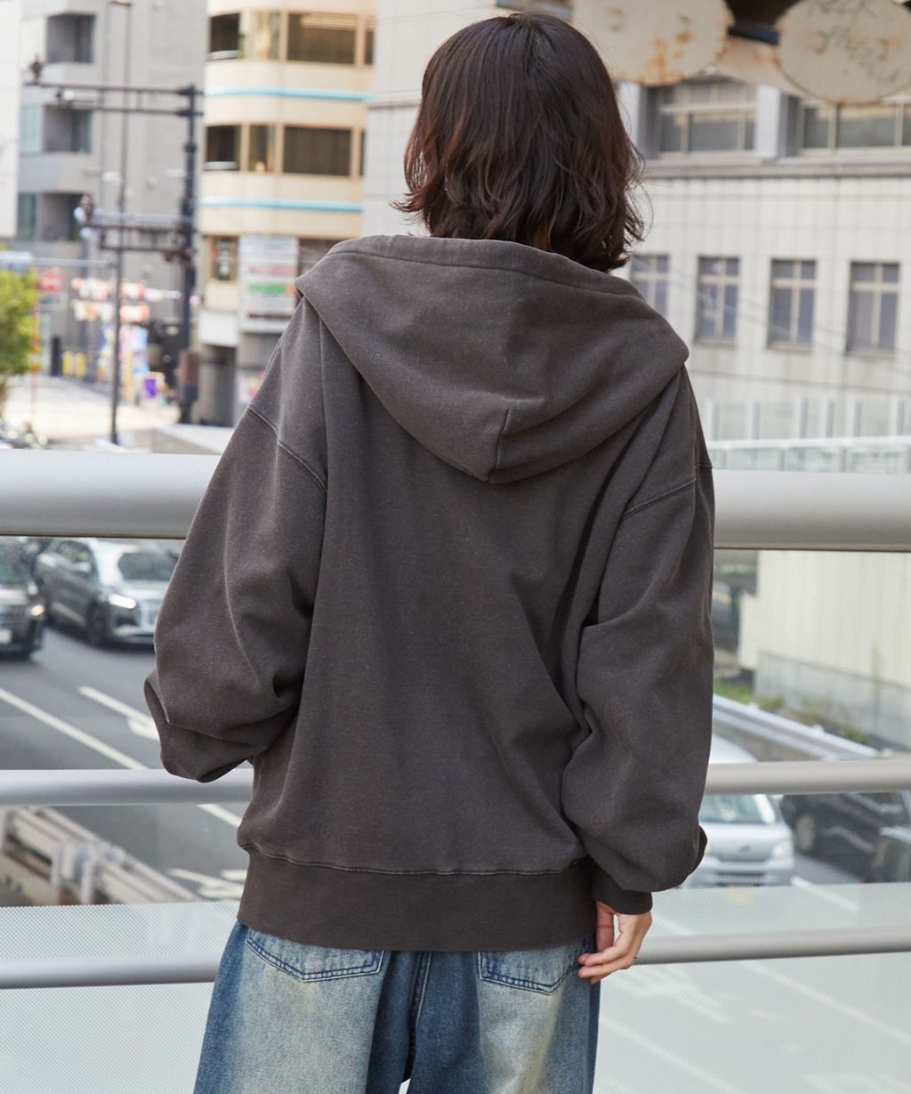 MLB限定別注款 刺繡復古水染雙拉鍊高磅刷毛連帽外套_119