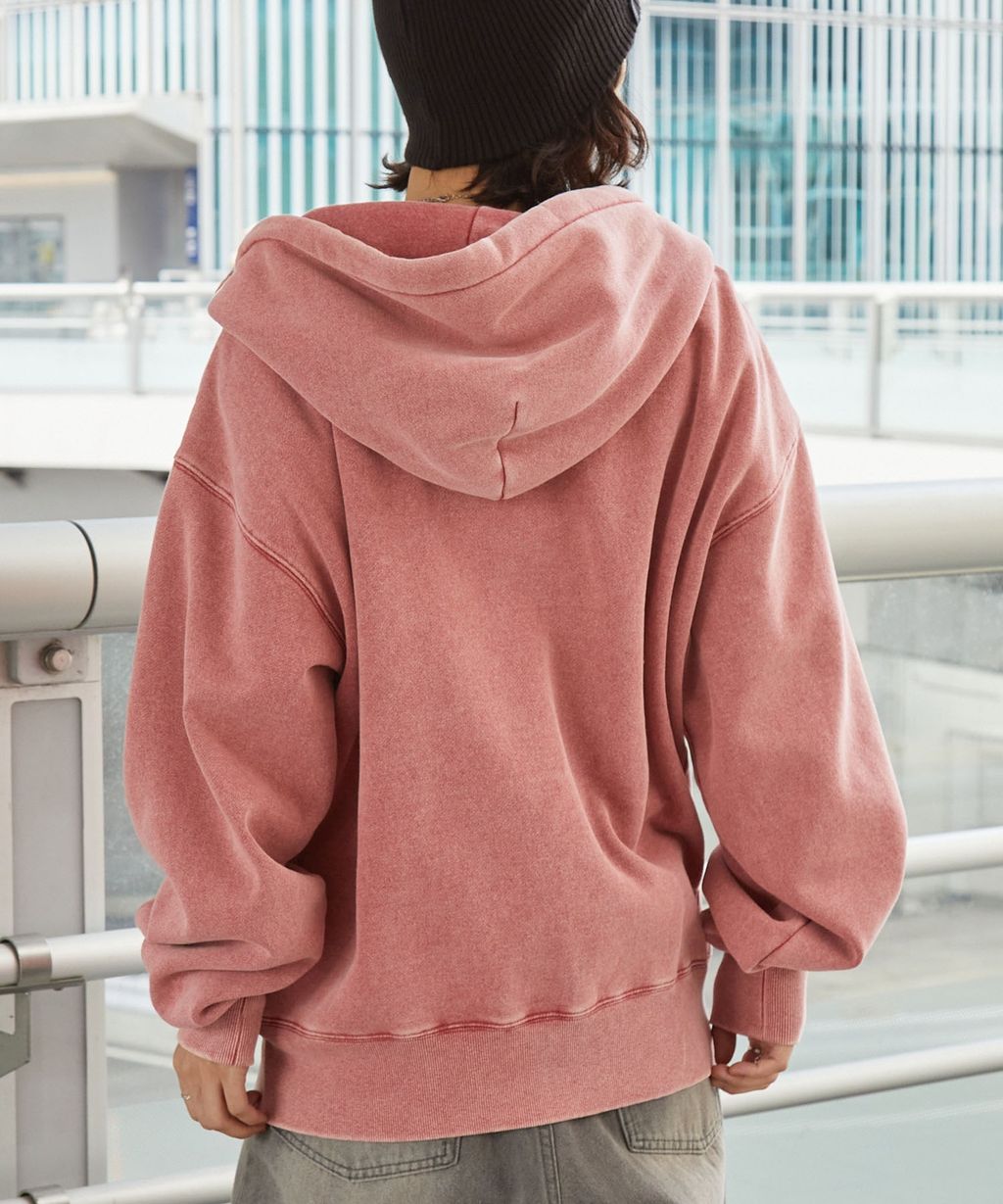 MLB限定別注款 刺繡復古水染雙拉鍊高磅刷毛連帽外套_125