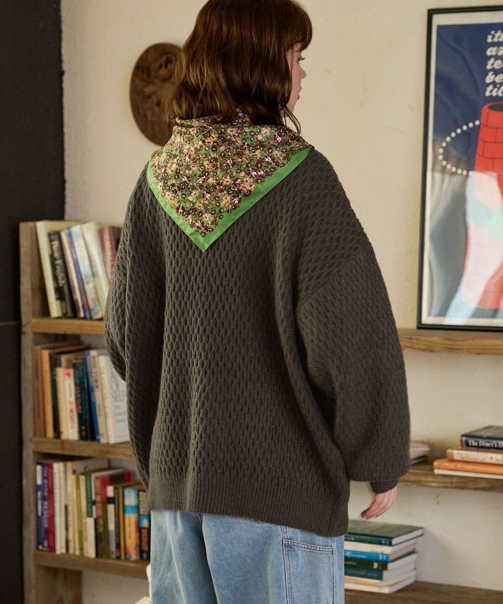 MONO-MART 華夫格針織亨利領毛衣_88