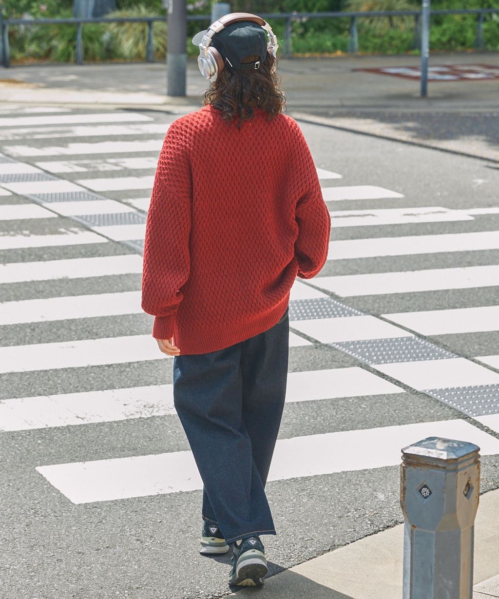 MONO-MART 華夫格針織亨利領毛衣_42