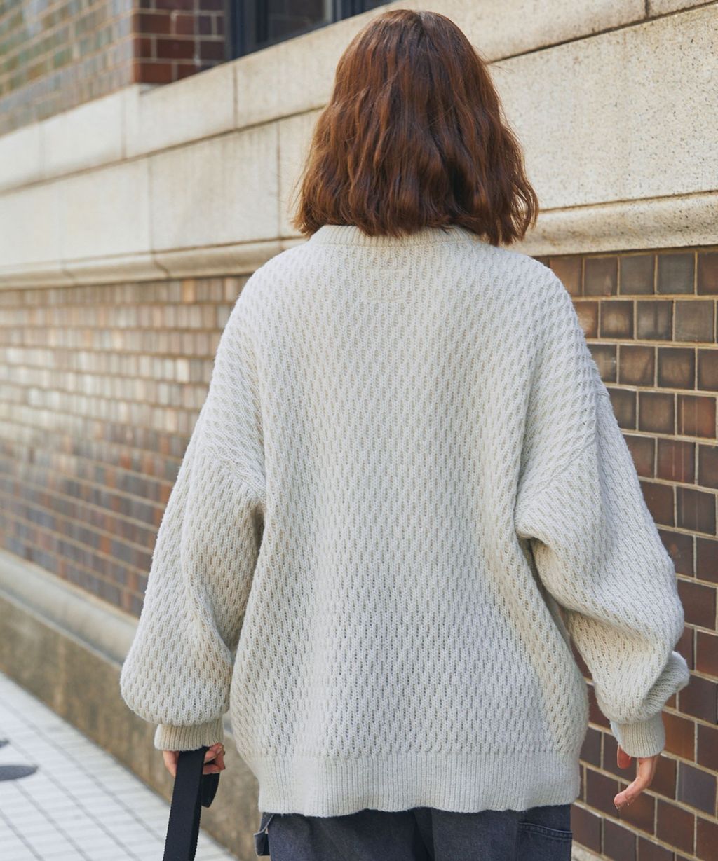 MONO-MART 華夫格針織亨利領毛衣_45