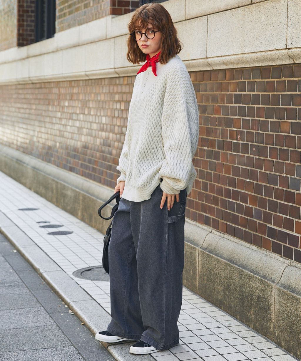 MONO-MART 華夫格針織亨利領毛衣_47