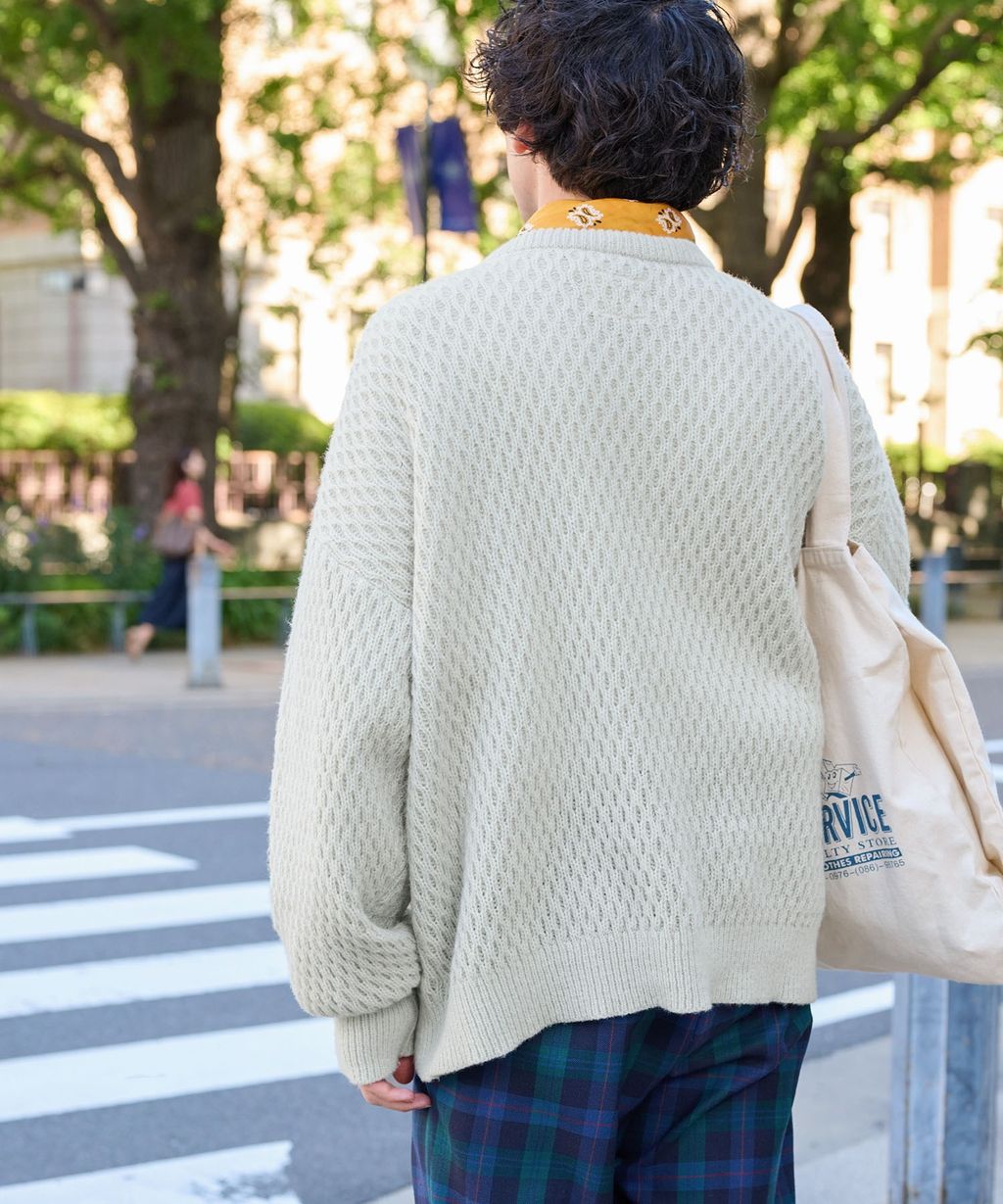 MONO-MART 華夫格針織亨利領毛衣_16