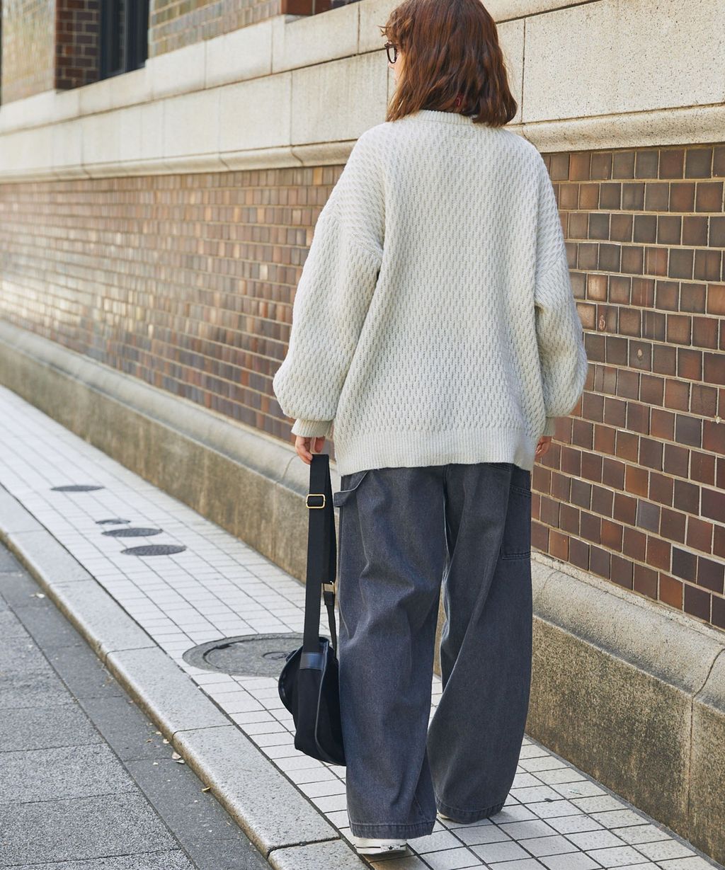 MONO-MART 華夫格針織亨利領毛衣_48