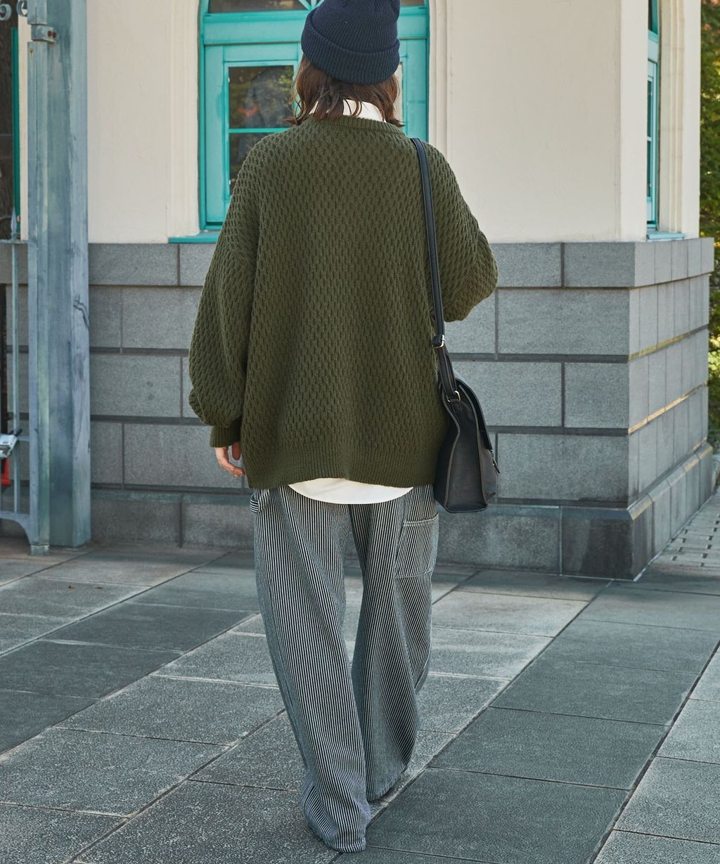 MONO-MART 華夫格針織亨利領毛衣_68