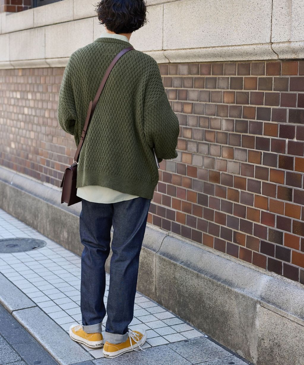 MONO-MART 華夫格針織亨利領毛衣_58