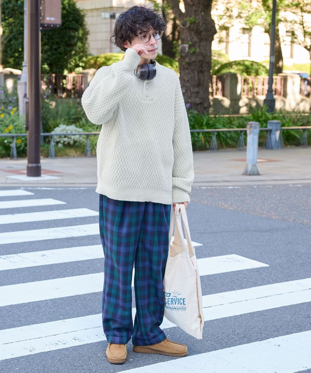 MONO-MART 華夫格針織亨利領毛衣_17