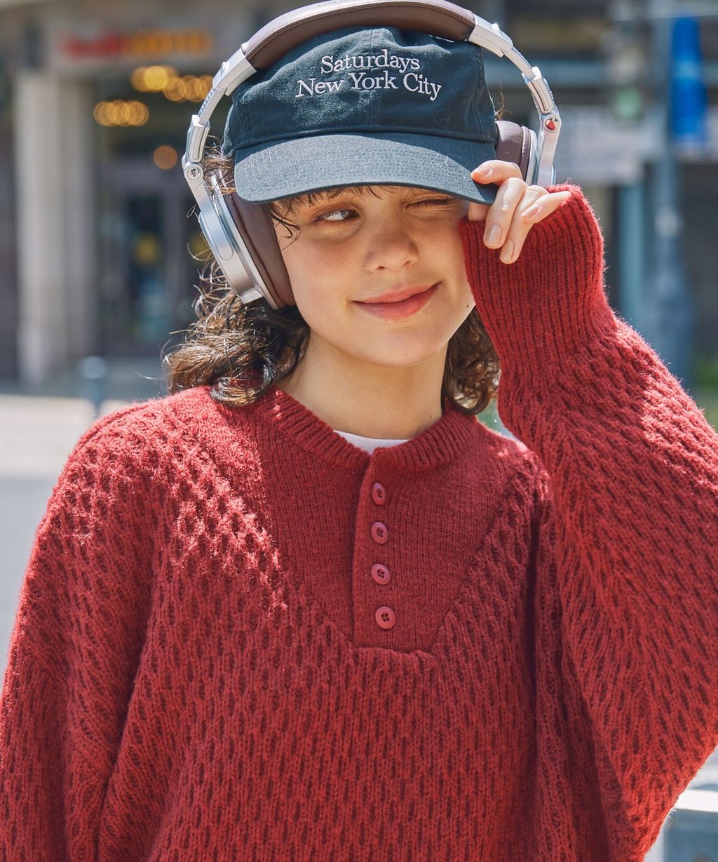 MONO-MART 華夫格針織亨利領毛衣_36