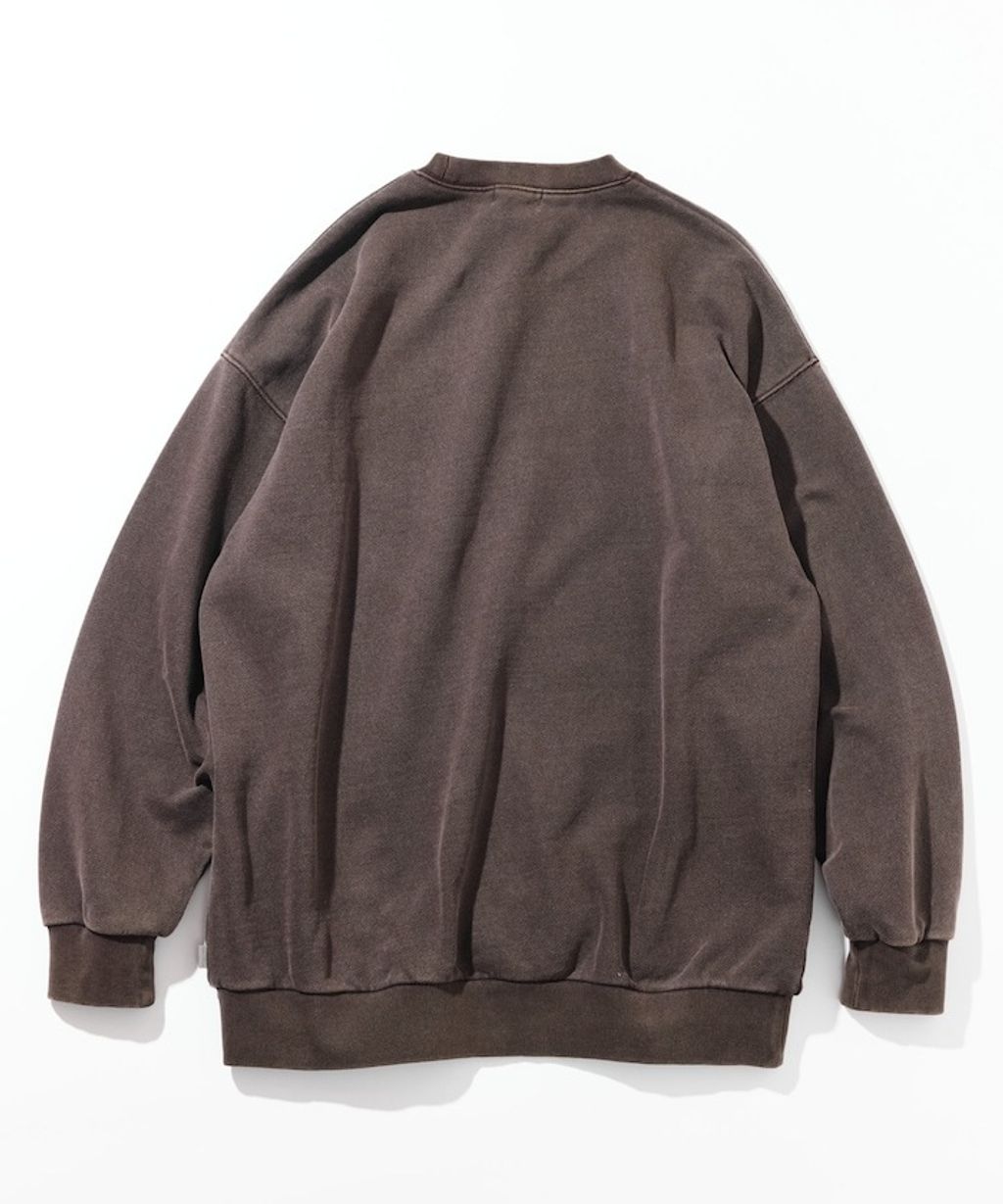 NAUTICA 復古刷色水染HIDDEN LOGO 490g厚磅圓領大學T_25