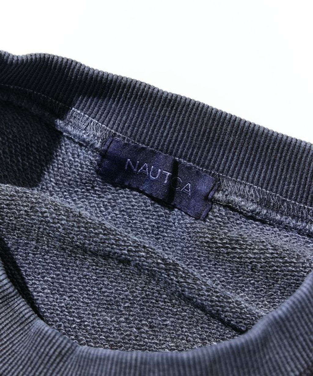 NAUTICA 復古刷色水染HIDDEN LOGO 490g厚磅圓領大學T_13