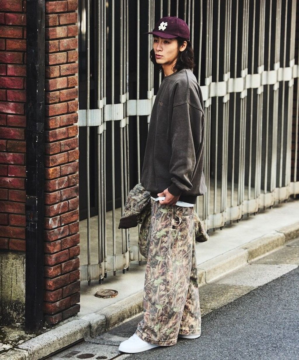 NAUTICA 復古刷色水染HIDDEN LOGO 490g厚磅圓領大學T_8