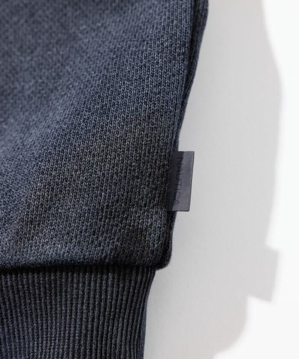 NAUTICA 復古刷色水染HIDDEN LOGO 490g厚磅圓領大學T_16