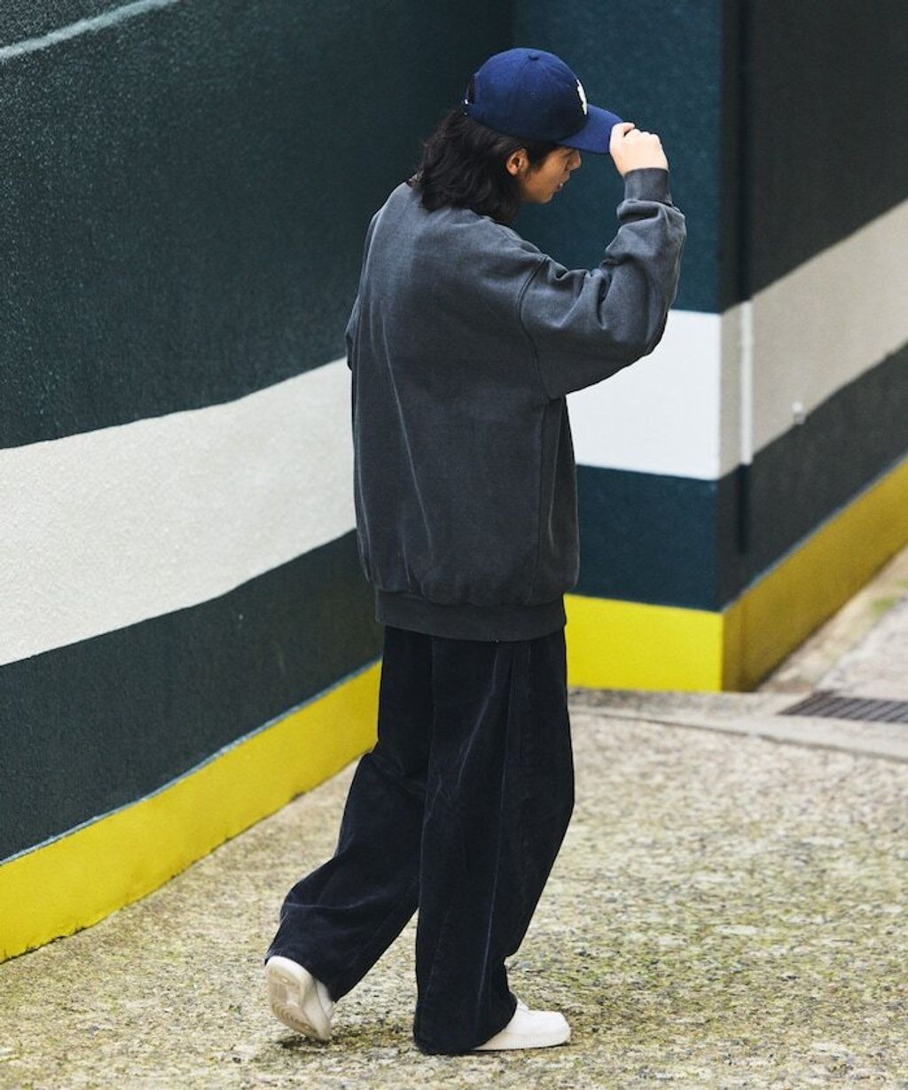 NAUTICA 復古刷色水染HIDDEN LOGO 490g厚磅圓領大學T_10