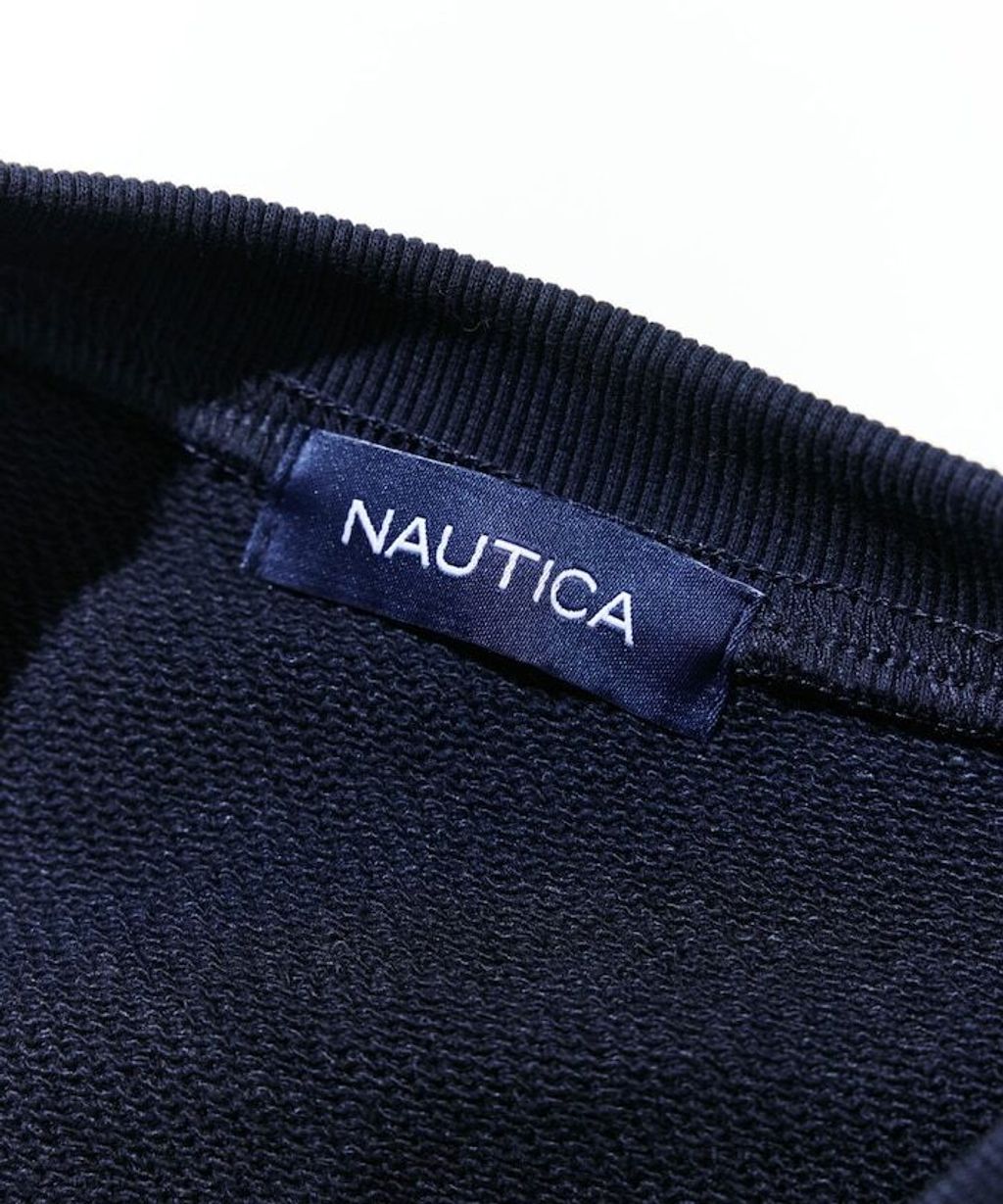 NAUTICA 毛氈立體字母弧形LOGO 490g厚磅圓領大學T_19