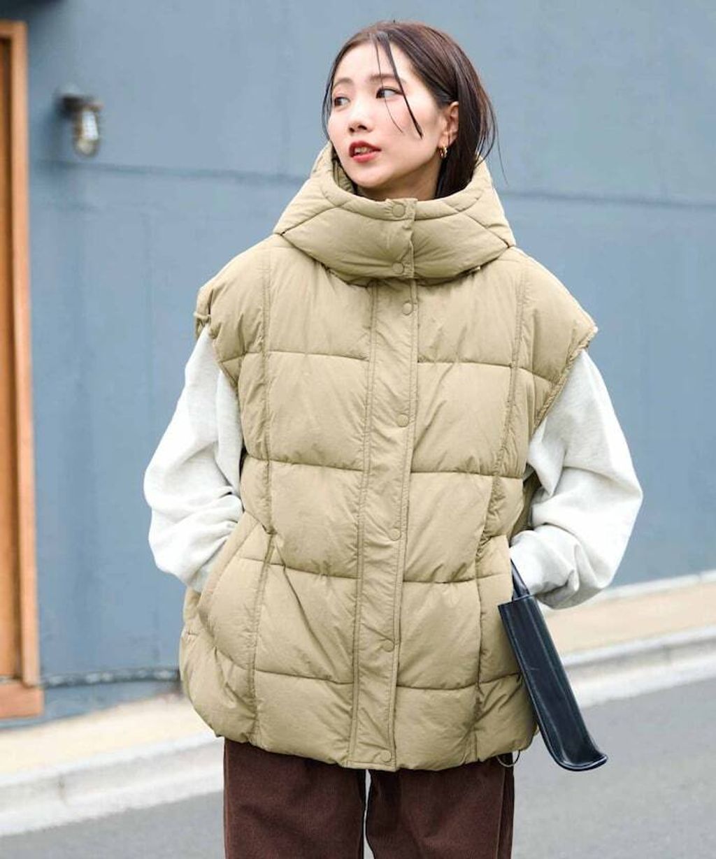 FREAKS STORE 中棉絎縫保暖連帽背心_8