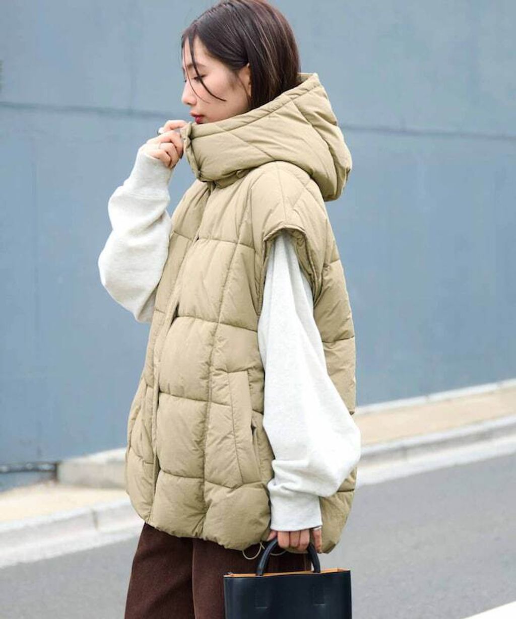 FREAKS STORE 中棉絎縫保暖連帽背心_3