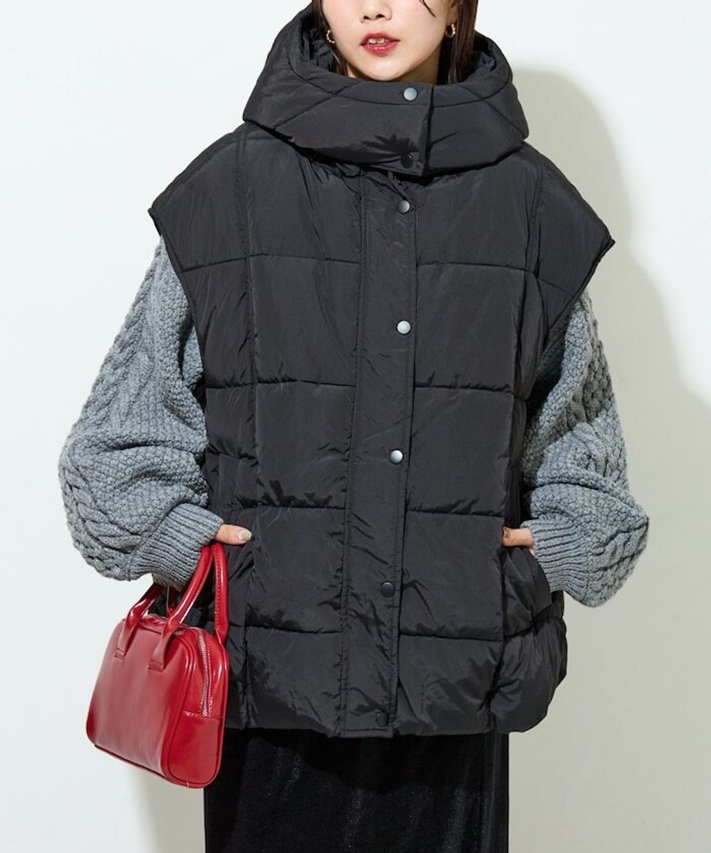 FREAKS STORE 中棉絎縫保暖連帽背心_2