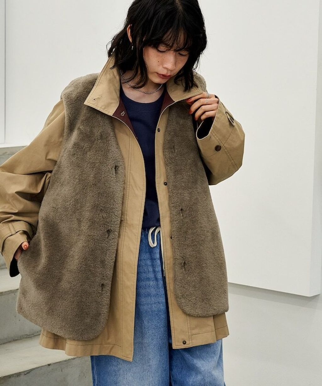 FREAKS STORE 4WAY連帽大衣(含內裡毛絨背心)_3