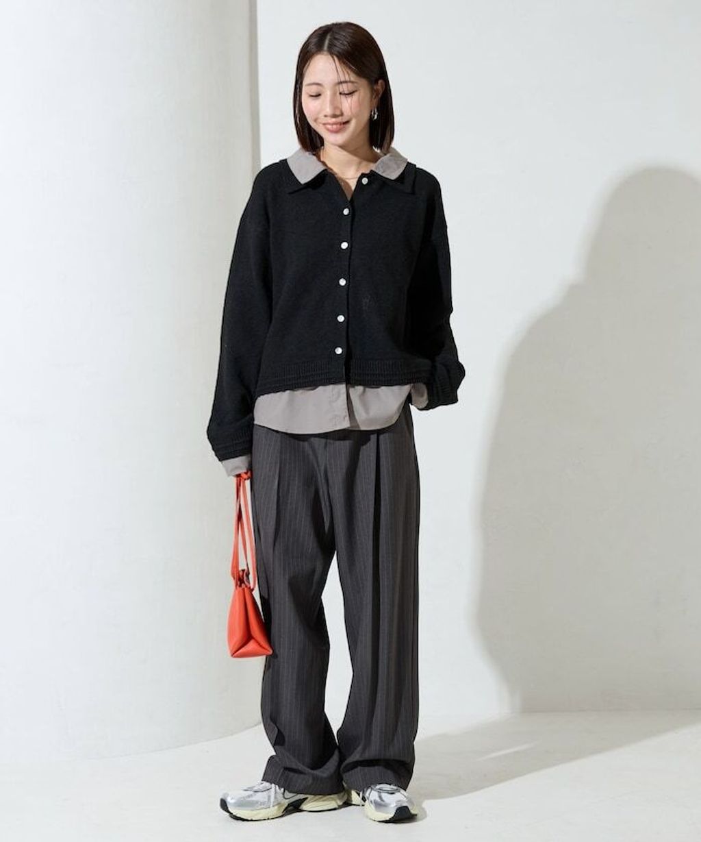 FREAKS STORE 假兩件式襯衫拼接針織外套_19