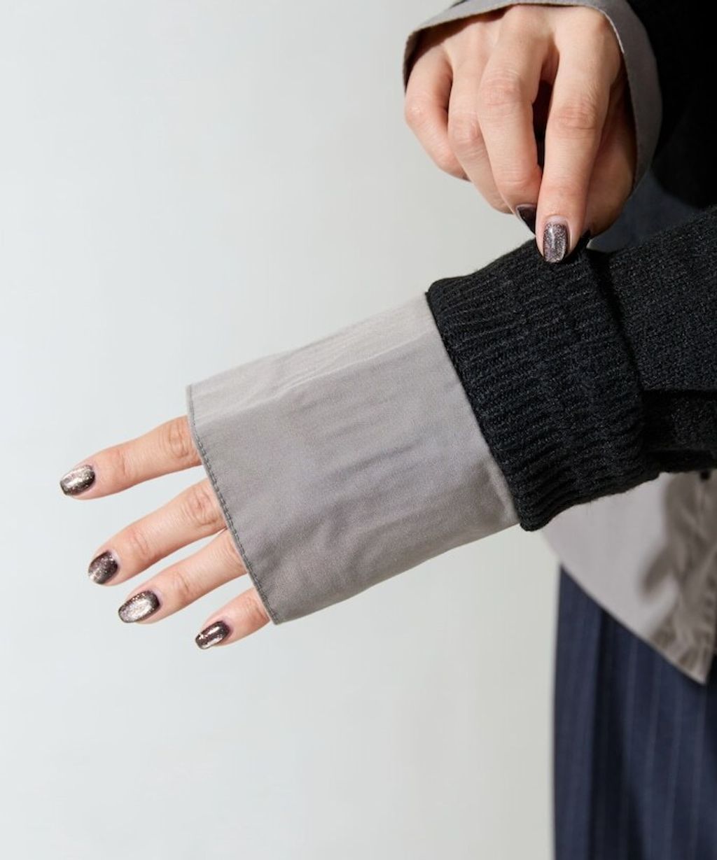 FREAKS STORE 假兩件式襯衫拼接針織外套_35