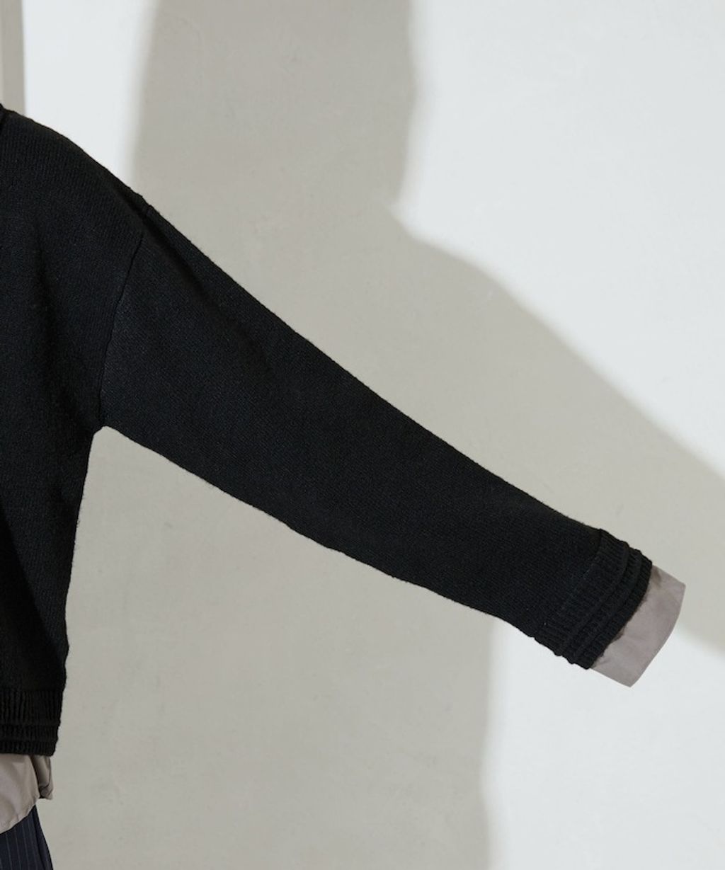 FREAKS STORE 假兩件式襯衫拼接針織外套_30