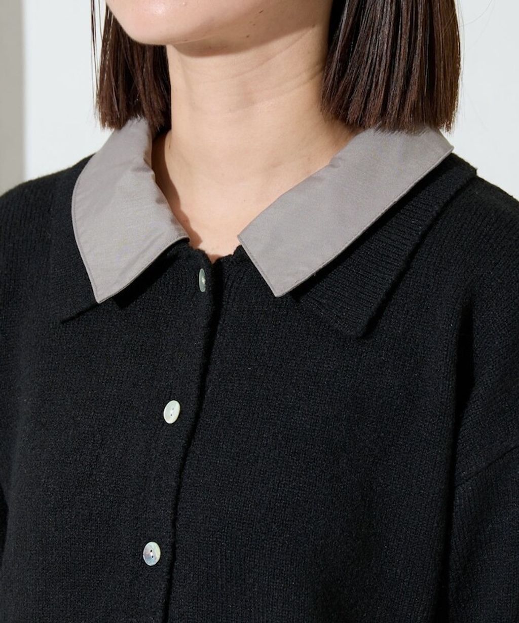 FREAKS STORE 假兩件式襯衫拼接針織外套_28