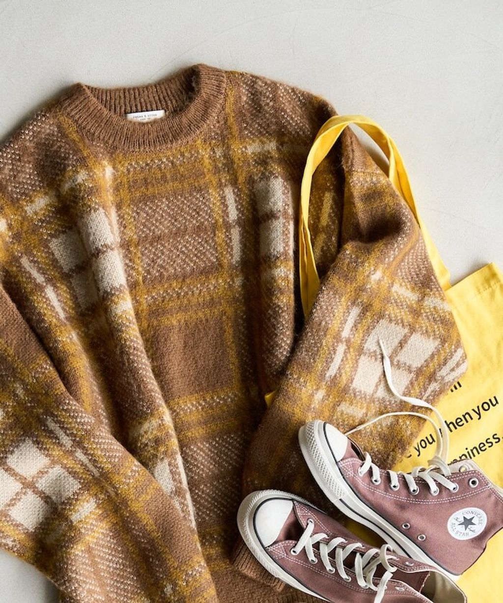 FREAKS STORE 大格紋寬版針織衣_3